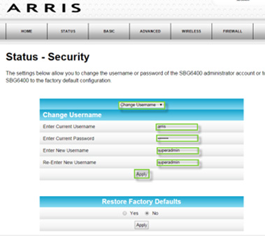 Arris-Router-login-Password